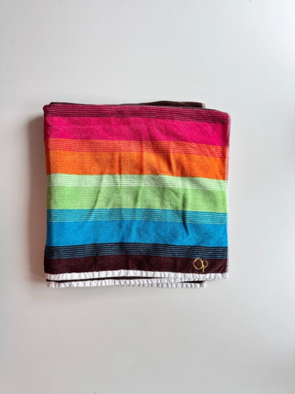 OP OCEAN PACIFIC Rainbow Striped 100% Cotton Beach Towel